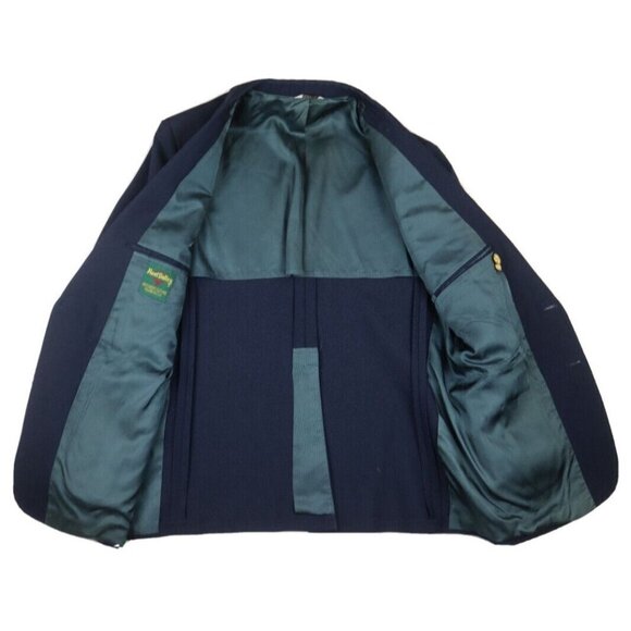 VINTAGE MEN'S BLUE BLAZER GOLD BUTTONS - SPORT COAT - HUNT VALLEY - SIZE 44R - Picture 4 of 9